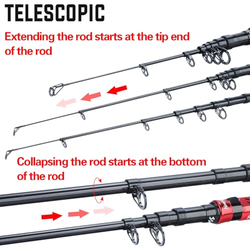 Portable Telescopic Fishing Rod with Carbon Fiber Material and Precision Carved Reel Seat