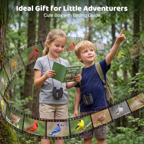 10x25 Binoculars for Bird Watching with Bird Guide Book