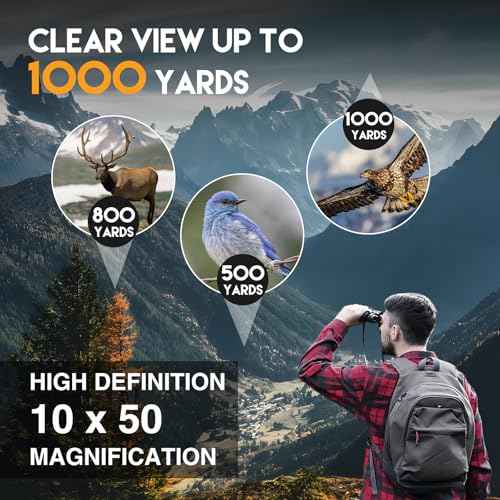 10x50 Binoculars for Adults High Powered Waterproof Fogproof IPX7