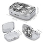 Metal 2 Compartment Pill Organizer Travel Friendly Portable Compact Pill Box Cute Pill Case to Hold Vitamins