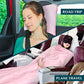 Compact 2-in-1 Travel Blanket Pillow for Airplane Flight, Pink