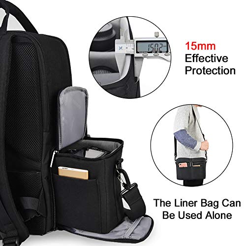 DSLR Camera Backpack Bag Waterproof Anti Theft with 15.6 inch Laptop Compartment