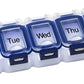 EZY DOSE Weekly (7-Day) Pill Planner, Medicine Case, Vitamin Organizer Box, Waterproof Locking Compartments to Secure Prescription Medication and Prevent Accidental Spilling, Blue