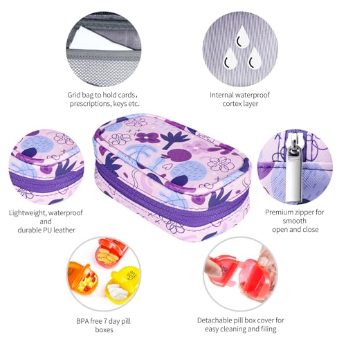 Weekly Travel Pill Organizer 2 Times a Day AM PM Rainbow Pill Box