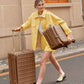 Expandable Top Opening 28 Inch Checked Luggage with Spinner Wheels
