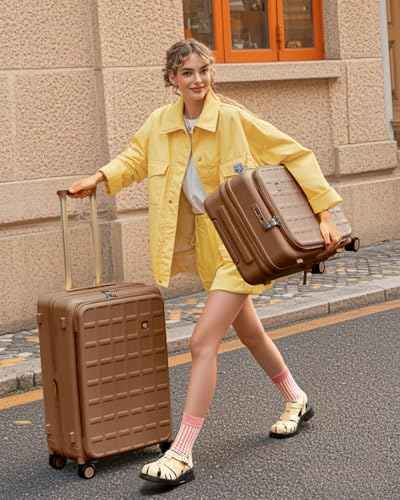 Expandable Top Opening 28 Inch Checked Luggage with Spinner Wheels