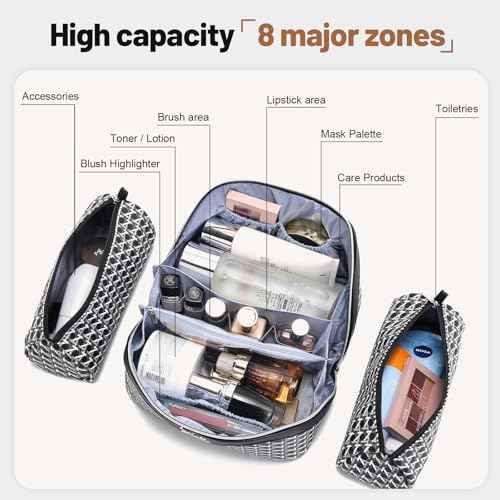 Travel Makeup Bag Cosmetic Bags for Women (3 Count)