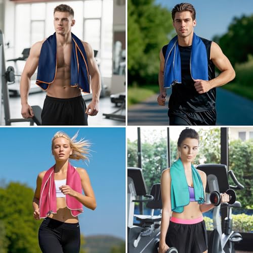 4 Pack(8Pcs) Microfiber Travel Towel, Quick Dry Towel Camping Towel Large Beach Towel Super Absorbent Compact Lightweight Sports Gym Towels Set for Beach, Gym, Hiking, Pool, Backpacking,Bath,Yoga