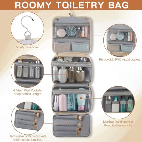 Hanging Travel Toiletry Bag for Women Vegan Leather