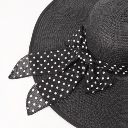 Wide Brim Sun Hat for Women Floppy Straw Hat Summer Beach Hats Fashionable Trendy Hats Sun Protection UPF 50+