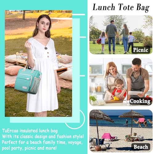 Preppy Lunch Box for Women Aesthetic Insulated Lunch Bag for Young Ladies Female
