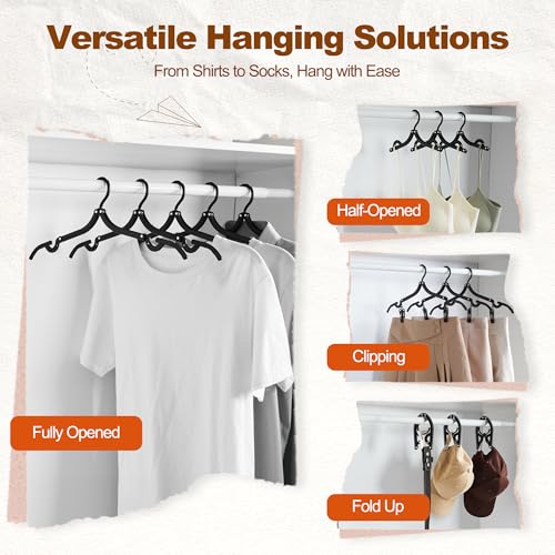 Black Travel Hangers with Clips (10 Count)