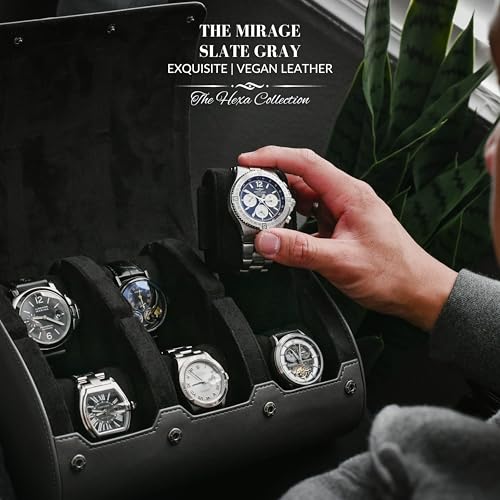 Watch Travel Case for Men Watch Roll for Travel Organizer and Display Watch Case (24 Count)