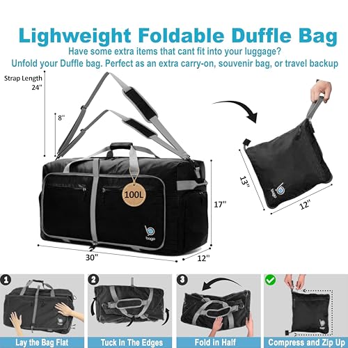 Travel Duffle Bag for Women & Men. Large Duffel Bag for Traveling Camp