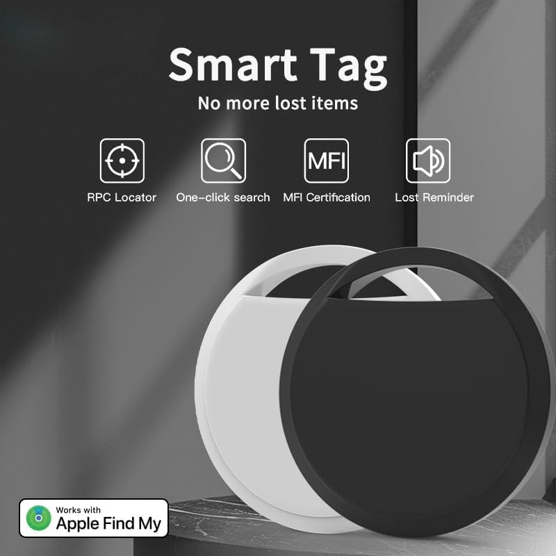 Air Tracker Tags 4 Pack Apple MFi Certification Smart Tag Bluetooth Trackers Work with Find My (4 Count)