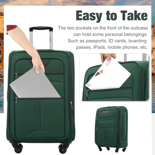 Softside Luggage Set Lightweight 3 Piece Suitcase with Duffel Bag (3 Count)