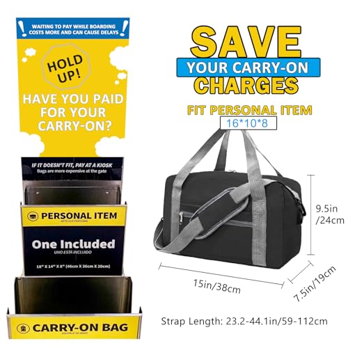 For Spirit Airlines Personal Item Bag 16x10x8 in Underseat Carry