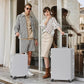 Luggage PC+ABS Aluminum Frame Zipperless Checked Luggage Hard Shell Suitcase with TSA Lock Double Spinner Wheels 28 Inch Silver