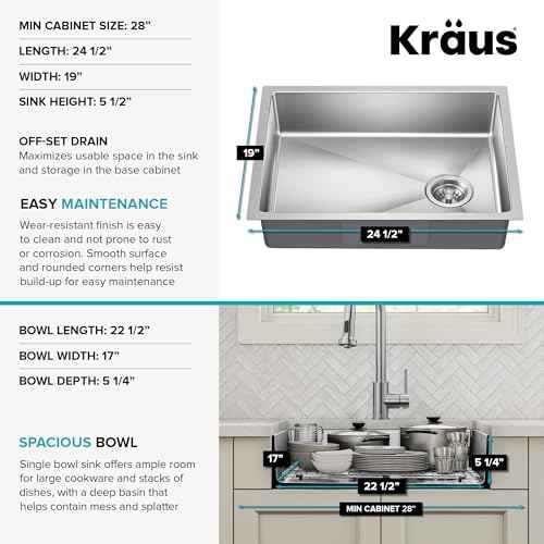 Fairlane 25 inch ADA Compliant Undermount Single Bowl 18