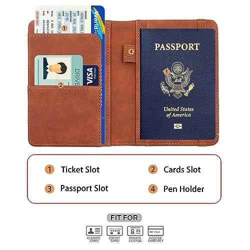 Premium Leather Passport Holder Covers Case