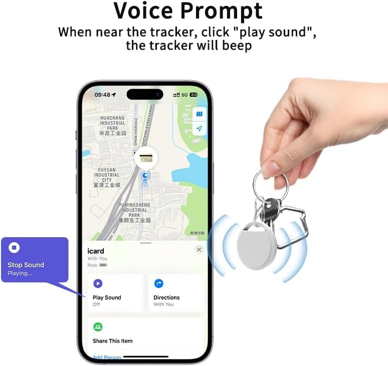 Air Tracker Tags 4 Pack Apple MFi Certification Smart Tag Bluetooth Trackers Work with Find My (4 Count)