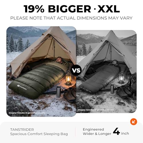 Cotton Flannel XXL Sleeping Bags for Adults Big and Tall