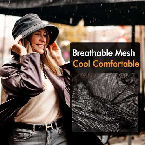 Women's Waterproof UPF 50+ Wide Brim Packable Rain Hat