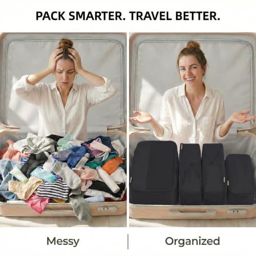 4 Piece Compression Packing Cubes for 3 (4 Count)