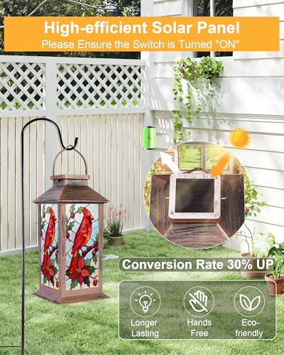 Solar Lanterns Outdoor Waterproof Garden Decor Birthday Gifts for Women Mom Grandma Sister