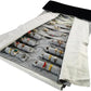 Velvet Travel Jewelry Case Roll Bag Organizer for Necklace Bracelet Earrings Ring (Black) (Black and Grey)