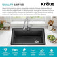 Black 33 in Single Bowl Drop In Granite Sink KGD