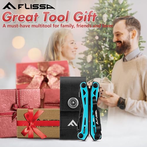 16-In-1 Multi-Tool Pliers, EDC Multitool, Aqua Blue
