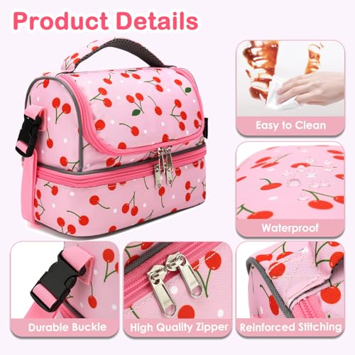 Kids Double Decker Cooler Insulated Lunch Bag Large Tote for Boys