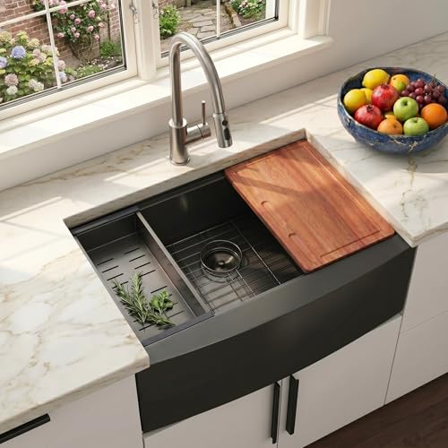 Black Farmhouse Sink 33 Inch