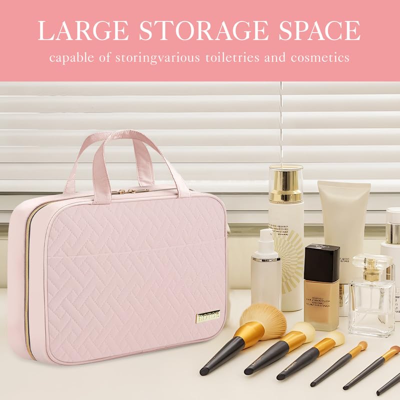 Hanging Travel Toiletry Bag Women Men Essentials Pale Pink