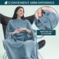 Compact 2-in-1 Travel Blanket Pillow for Airplane Flight, Blue