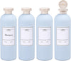 ASEVAT 13.5oz 4pack Refillable Travel Shampoo and Conditioner Bottles, Travel Size containers, Travel Bottle for toiletries, Squeeze Bottles with Flip Cap, Empty Plastic Leak Proof Travel Bottles