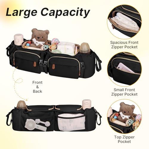 Double Stroller Organizer with 2 Cooler Pockets (16 liter(s))