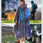 Extra Thick Hooded Rain Poncho Double Layer Waterproof Raincoat Jacket for Men Women Adults