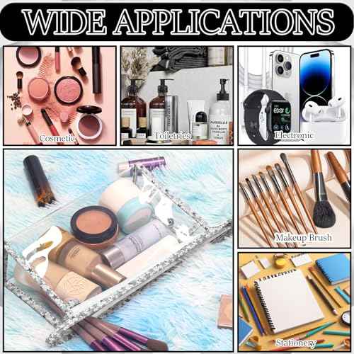 12 Pieces Large Clear Makeup Bag PVC Portable Travel Makeup Cosmetic Toiletry Zippered Pouches Waterproof Vinyl Plastic Clear Organizer Storage Case (12 Count)