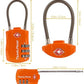 4 Pack TSA Approved Travel Combination Cable Luggage Locks for Suitcases & Backpacks - Orange