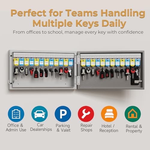24 Key Lock Box Smart Key Organier Cabinet with Keypad & App for Office