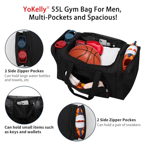 55L Gym Sport Duffle Bag for Men