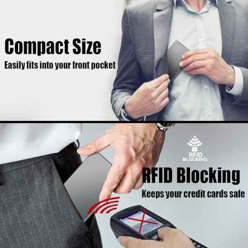 Slim Minimalist Wallet RFID Credit Card Holder for Men