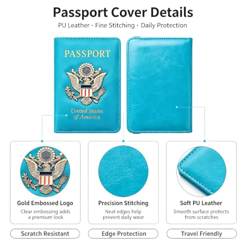 Premium Passport Holder for Travel RFID Blocking Passport Cover Slim