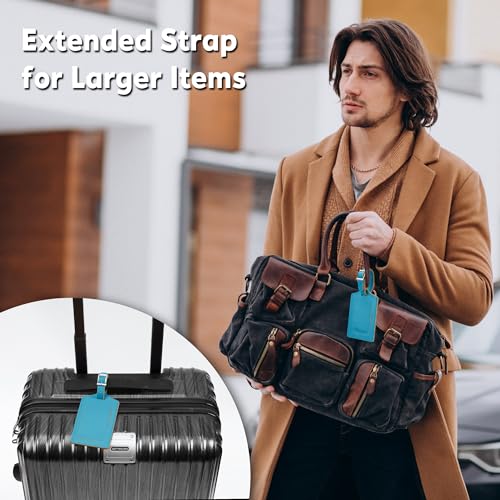 8 Pack Leather Luggage Tags for Suitcases Travel Tag (8 Count)