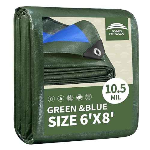 6x8 Feet Tarps Heavy Duty Waterproof 10.5 Mil Outdoor Small Tarp
