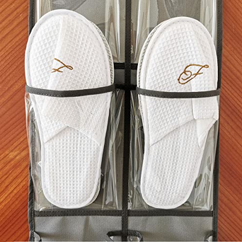 2 Packs Over The Door Hanging Closet Shoes Holder Organizer Shoe Storage Shoe Rack with 6 Pockets (2 Count)
