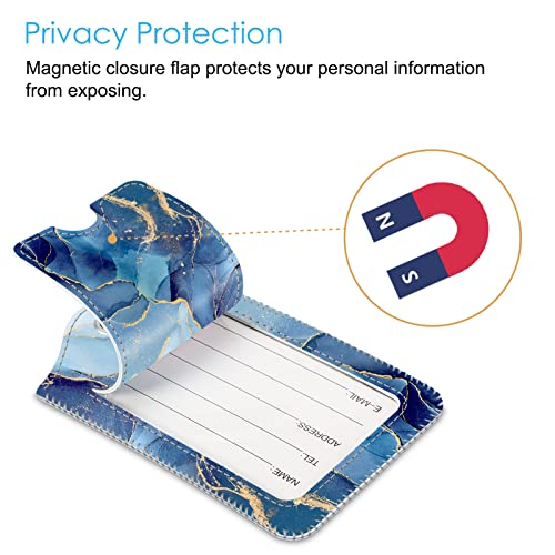 Luggage Tags Privacy Cover ID Label for Travel Bag Suitcase (2 Count)