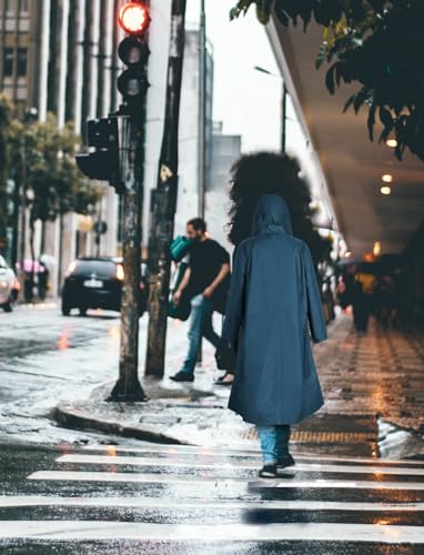 Waterproof Rain Poncho for Women Packable Hooded Raincoat with Pocket